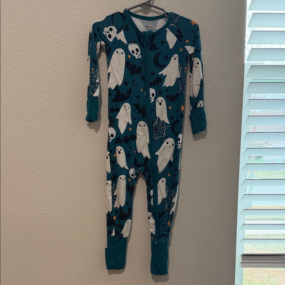 Little Sleepies - Teal Ghost Print (Glow in the Dark) Kids Pyjamas